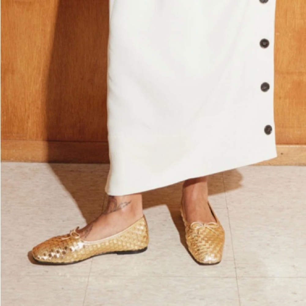 Freda Salvador Gold Jada Ballet Flats